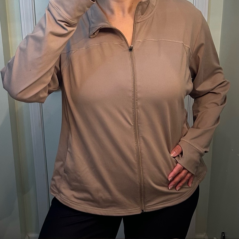Xersion Beige Full-Zip Jacket